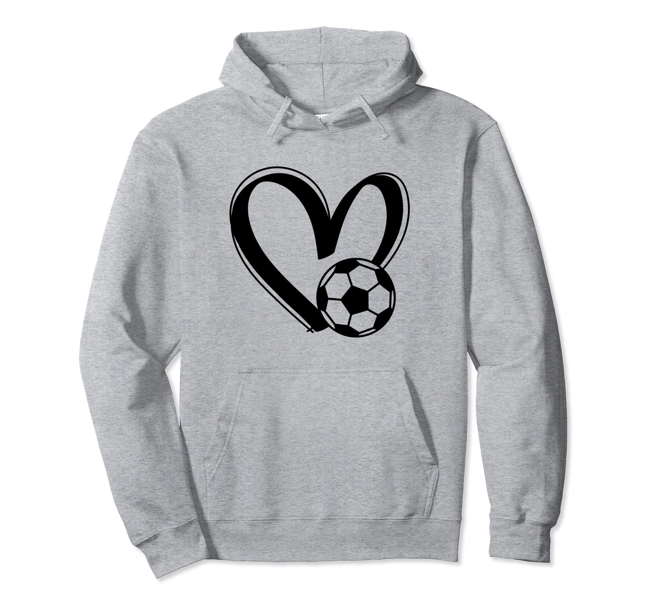 Soccer Ball Heart Hoodie - Novelty Apparel Men Women