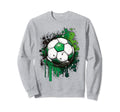 Soccer Ball Shamrock St Sweatshirt - Casual Everyday Wear Men Women
