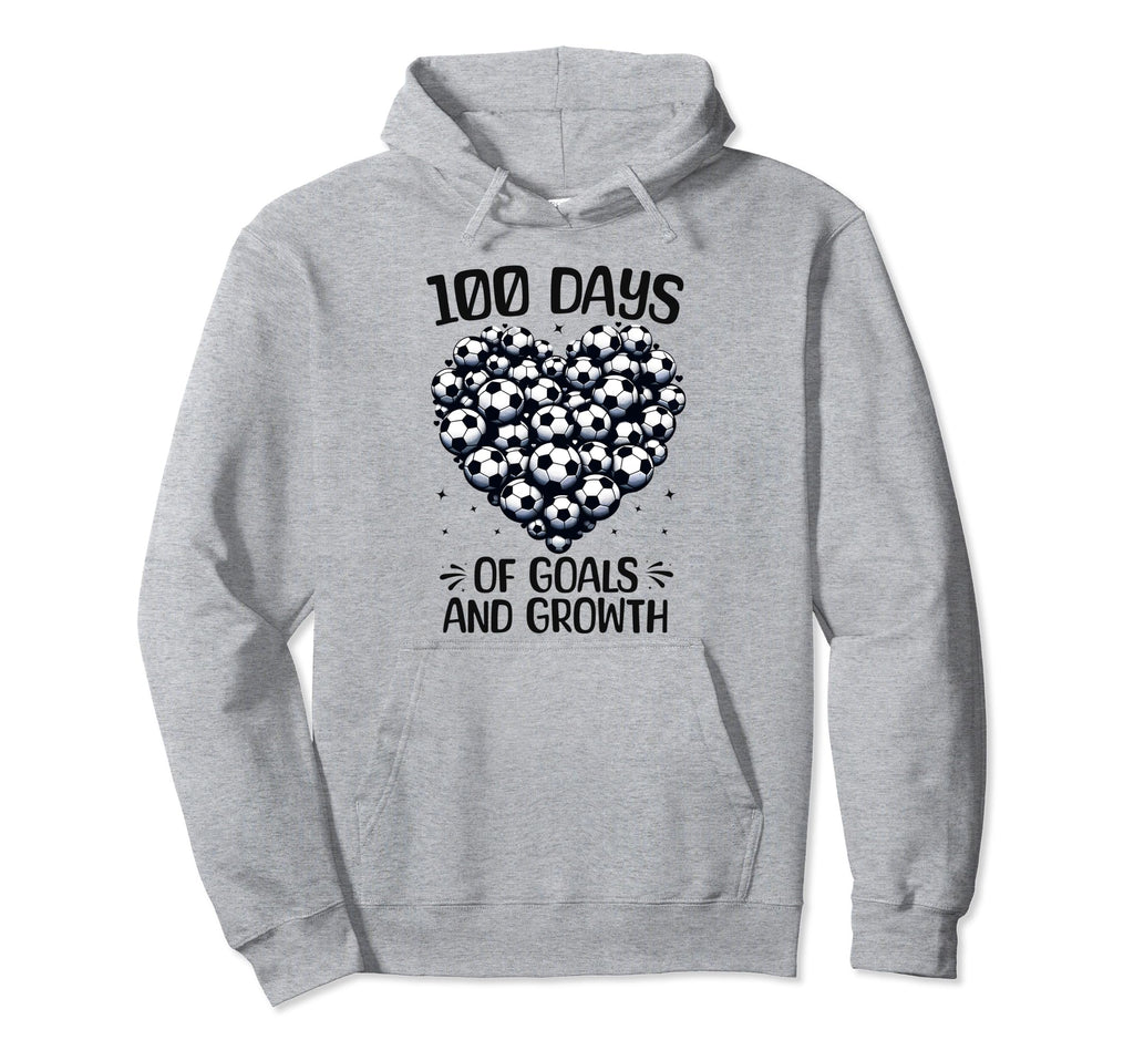 100 Days School Soccer Heart Love Hoodie - Streetwear Style for Adults