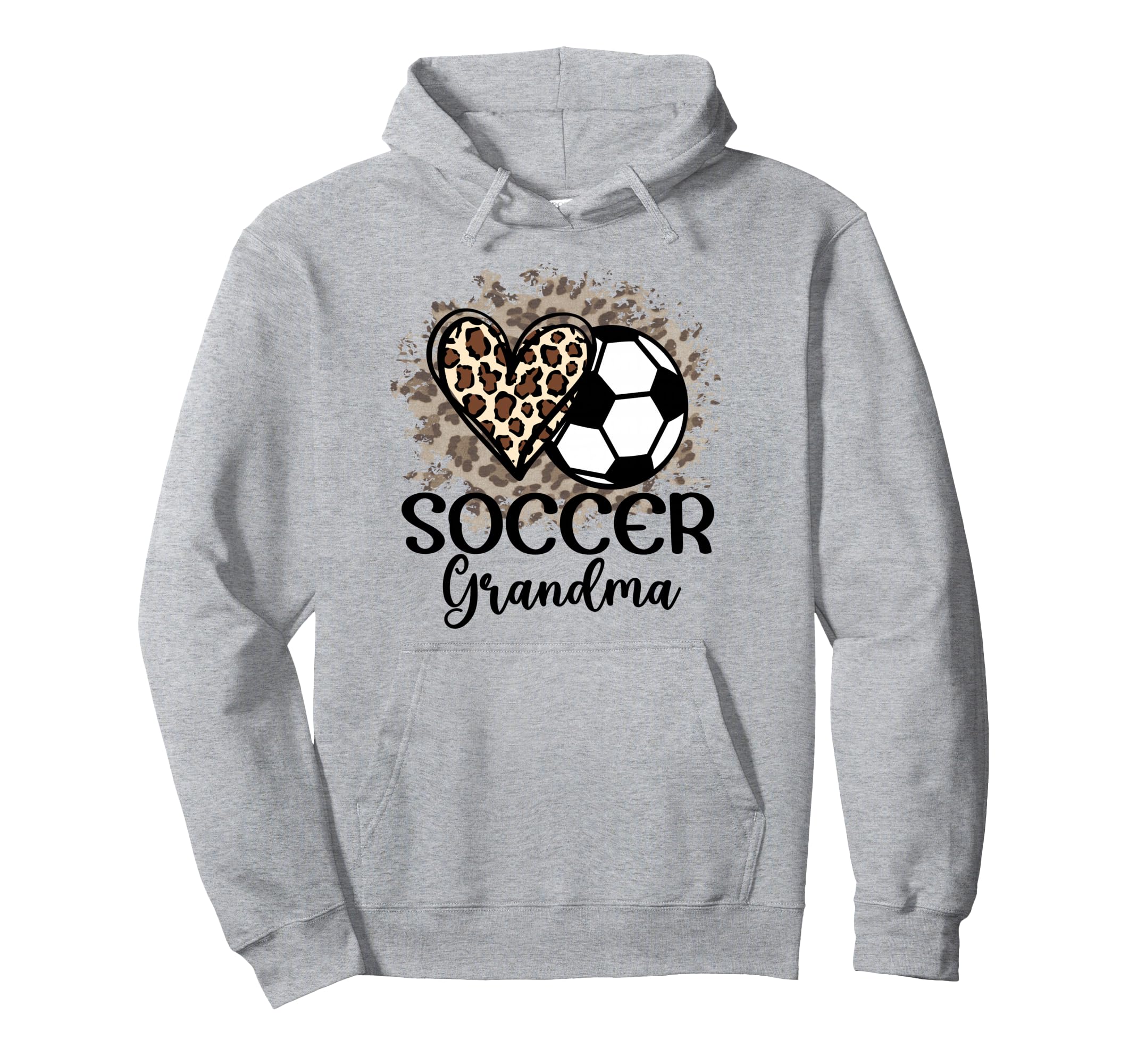 Soccer Grandma Funny Leopard Heart Hoodie - Unique Graphic for Adults