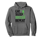Eat Sleep Soccer Repeat Soccer Sports Hoodie - Aesthetic Graphic Men Women