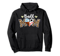 Ball Mom Leopard Soccer Baseball Hoodie - Fun Novelty Design for Adults