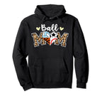 Ball Mom Leopard Soccer Baseball Hoodie - Fun Novelty Design for Adults