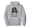 Womens Soccer Soccer Mom Messy Bun Hoodie - Minimalist Print for Adults