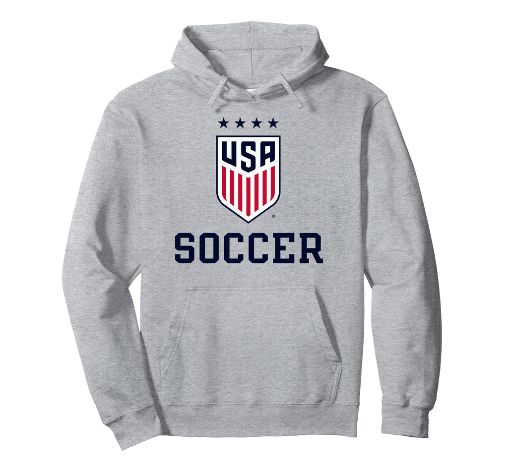 United States Soccer Icon Gray Uswnt Hoodie - Fun Novelty Design Men Women