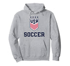United States Soccer Icon Gray Uswnt Hoodie - Fun Novelty Design Men Women