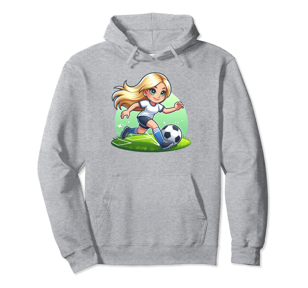 Soccer Blonde Playing Soccer Hoodie - Graphic Print Unisex