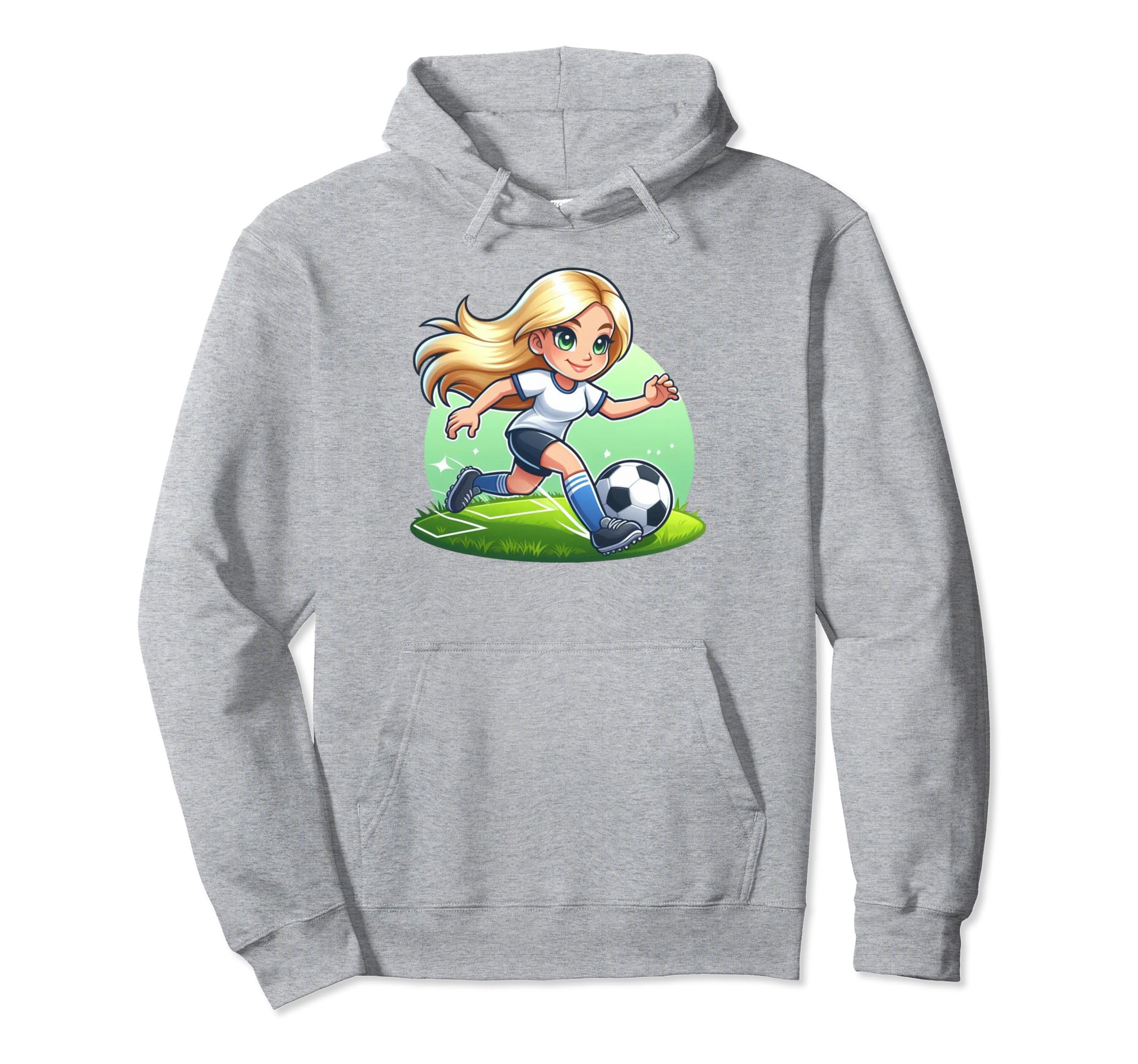 Soccer Blonde Playing Soccer Hoodie - Graphic Print Unisex