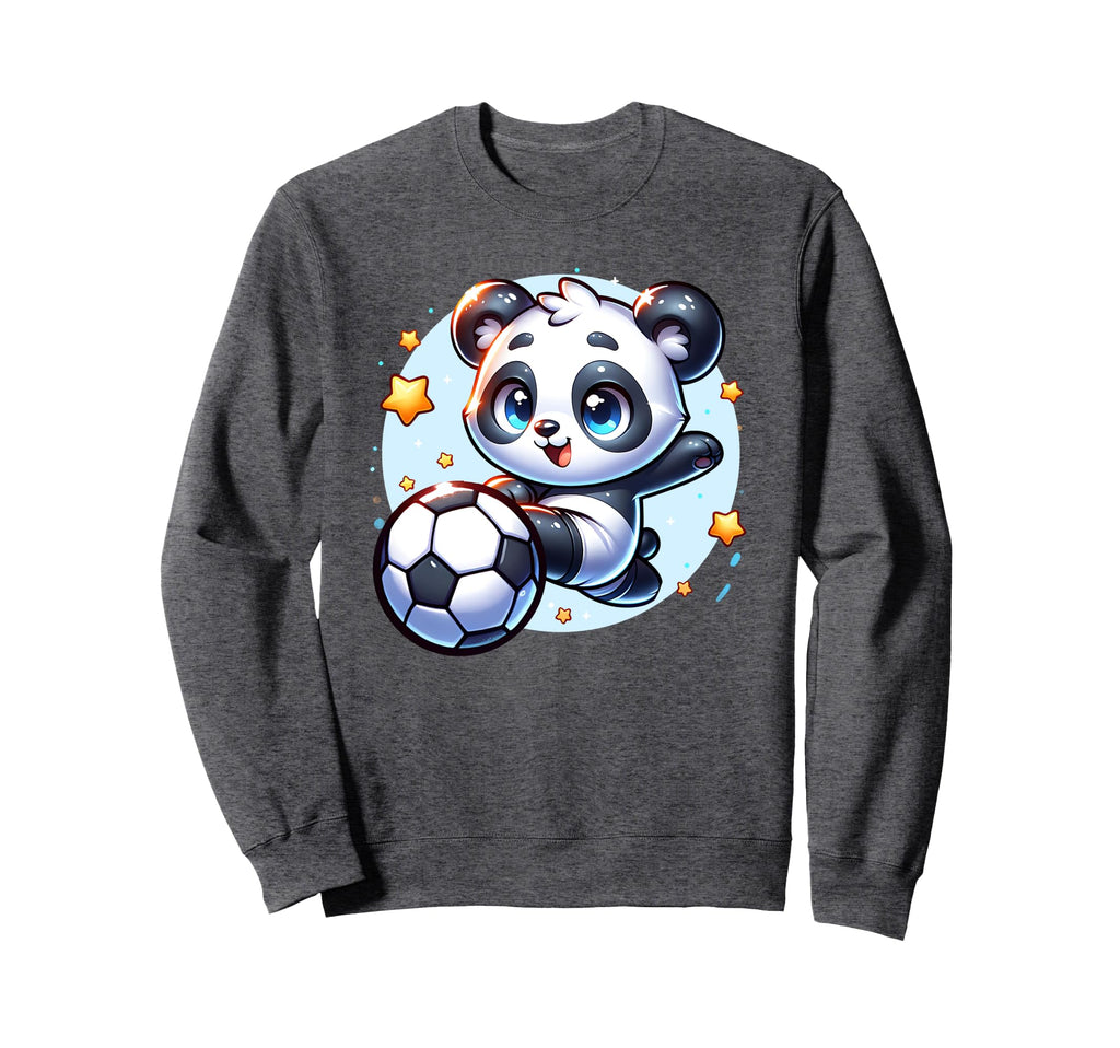 Panda Soccer Player Kicking Soccer Sweatshirt - Graphic Print Men Women