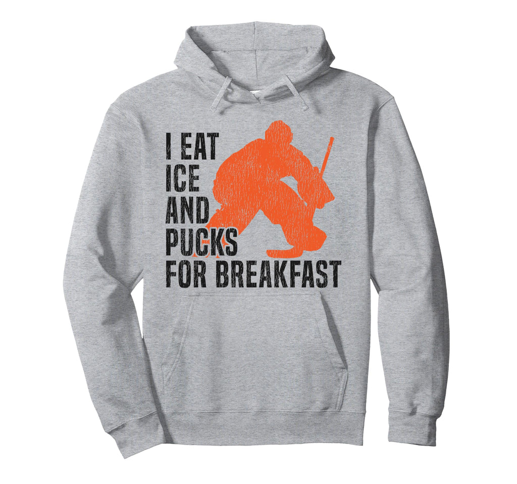 Ice Hockey Goalie Goalkeeper I Eat Ice Hoodie - Unique Graphic for Adults