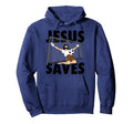 Funny Soccer Art Jesus Goalkeeper Hoodie - Trendy Graphic for Adults