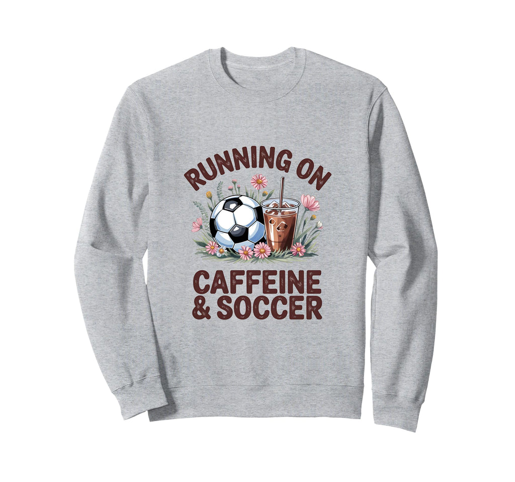 Running Caffeine Soccer Mom Sweatshirt - Custom Art Print for Adults