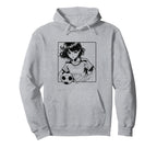 Funny Manga Comic Soccer Football Hoodie - Minimalist Print Men Women