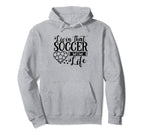 Livin That Soccer Mom Life Funny Sports Hoodie - Aesthetic Graphic Unisex