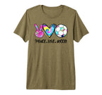 Peace Love Soccer Tie Dye Soccer T-Shirt - Casual Everyday Wear Men Women