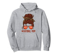 Messy Bun Football Mom Life Leopard Hoodie - Fun Novelty Design Unisex