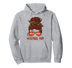 Messy Bun Football Mom Life Leopard Hoodie - Fun Novelty Design Unisex