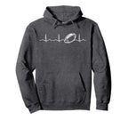 Funny Football Ball Heartbeat Fan Hoodie - Graphic Print Unisex