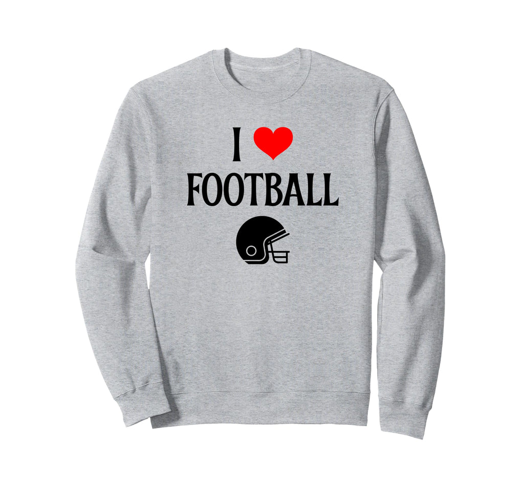 I Love Football I Heart Football Sweatshirt - Custom Art Print for Adults