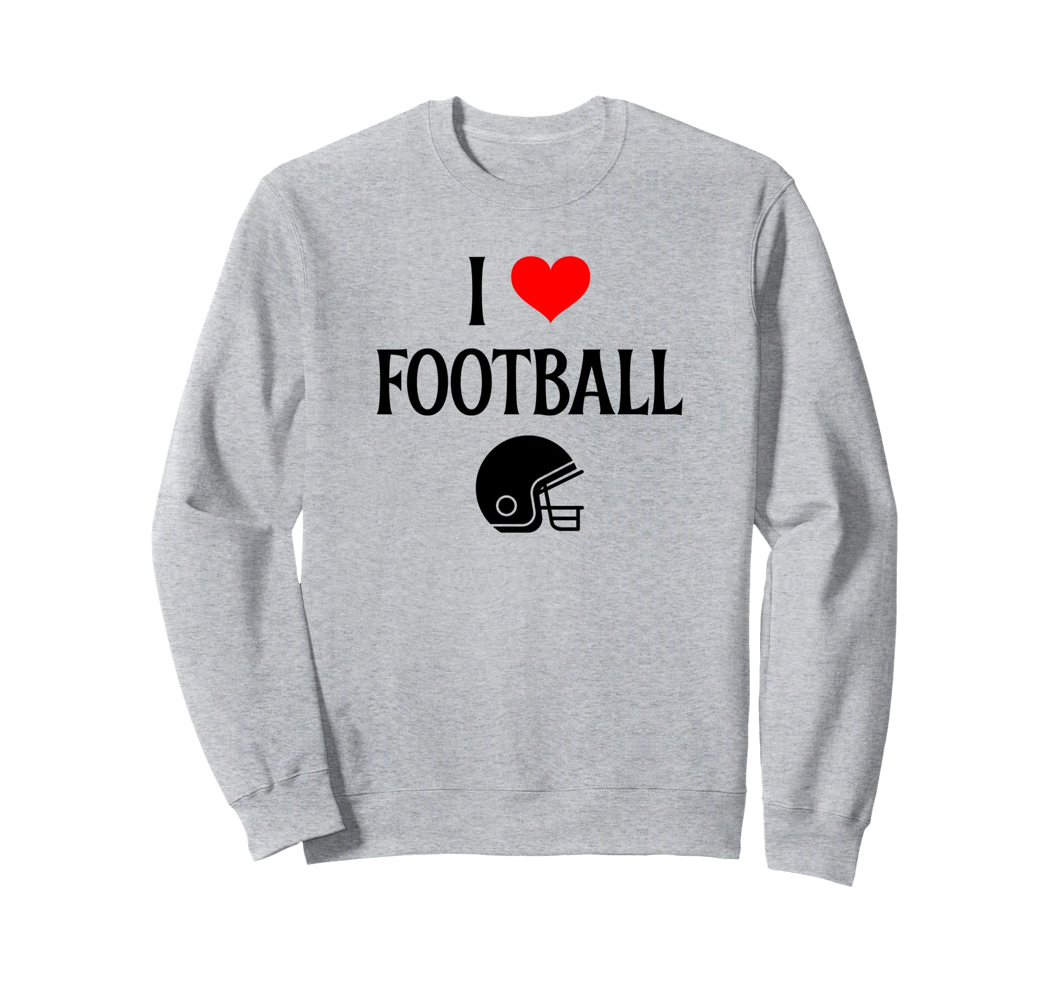 I Love Football I Heart Football Sweatshirt - Custom Art Print for Adults