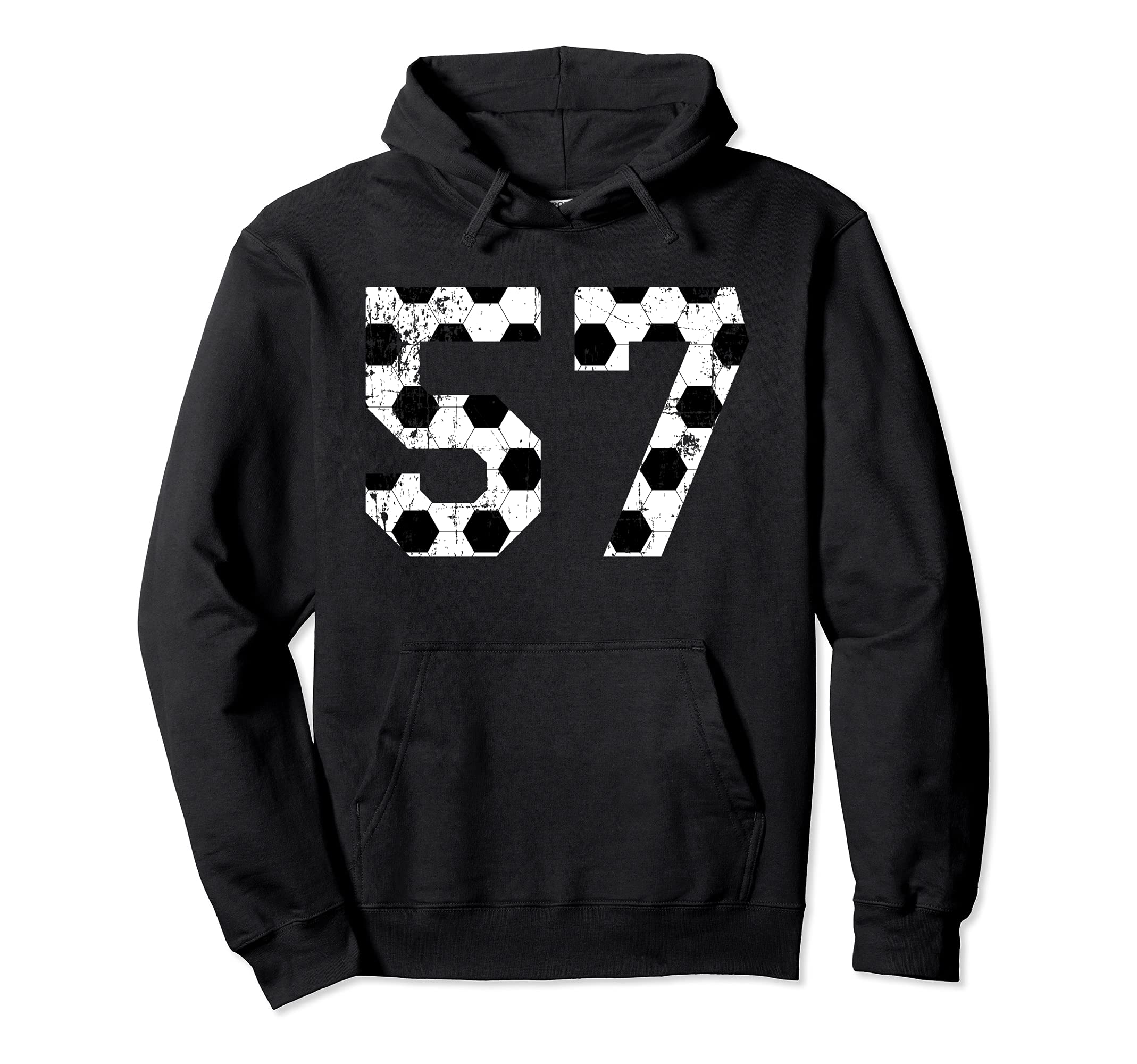 Soccer 57 Jersey Number Hoodie - Trendy Graphic for Adults