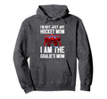 Im Not Just Any Hockey Mom Im Goalies Hoodie - Aesthetic Graphic Men Women