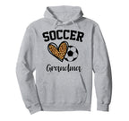 Soccer Grandma Leopard Heart Funny Hoodie - Aesthetic Graphic for Adults