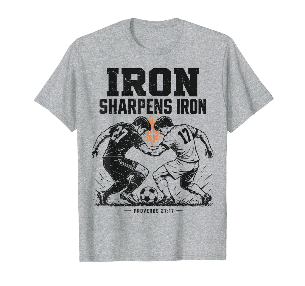 Christian Soccer Religious Gift Iron T-Shirt - Novelty Apparel Men Women