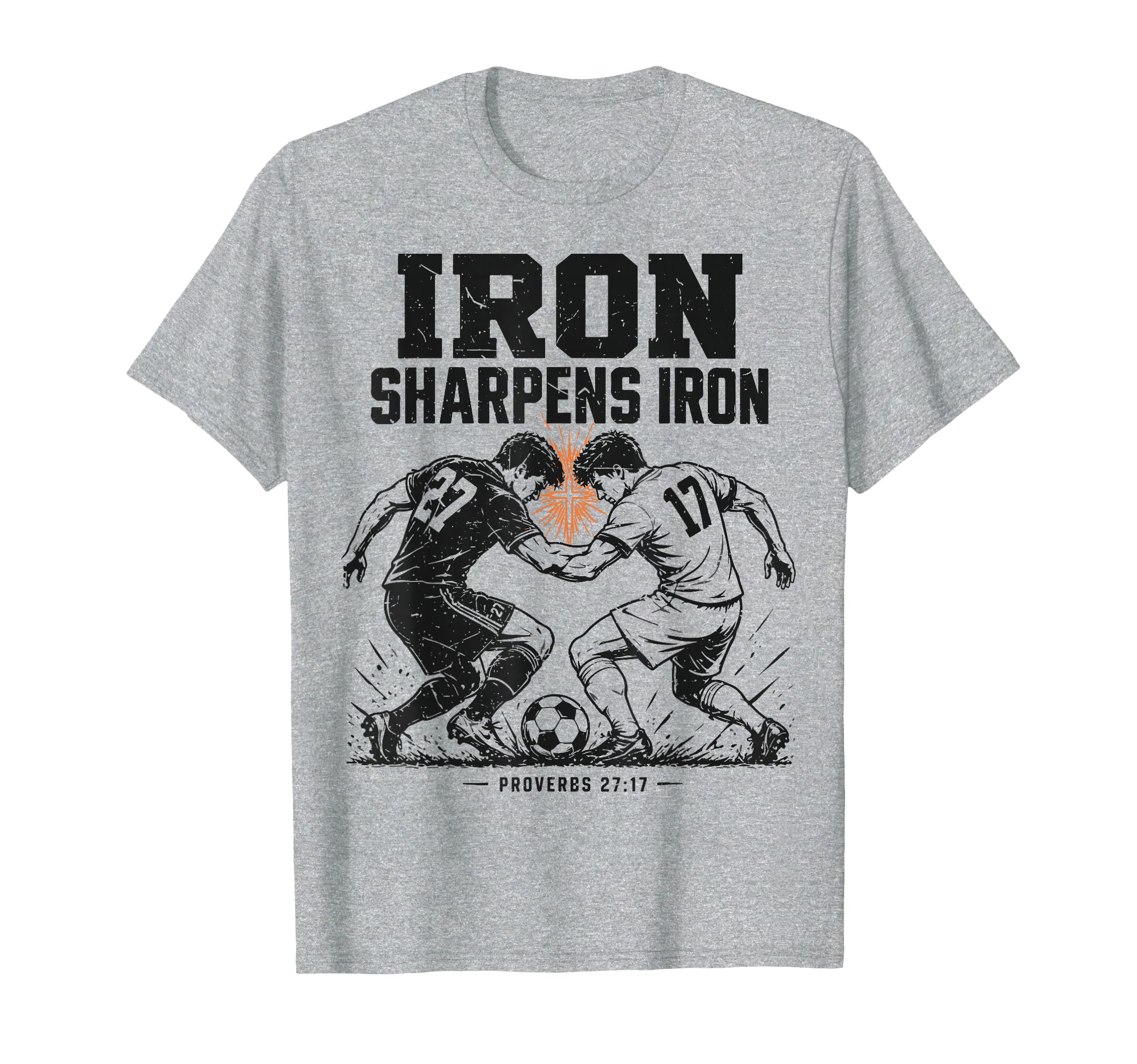 Christian Soccer Religious Gift Iron T-Shirt - Novelty Apparel Men Women