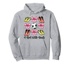 Goals Soccer Coquette Bow Hoodie - Minimalist Print for Adults