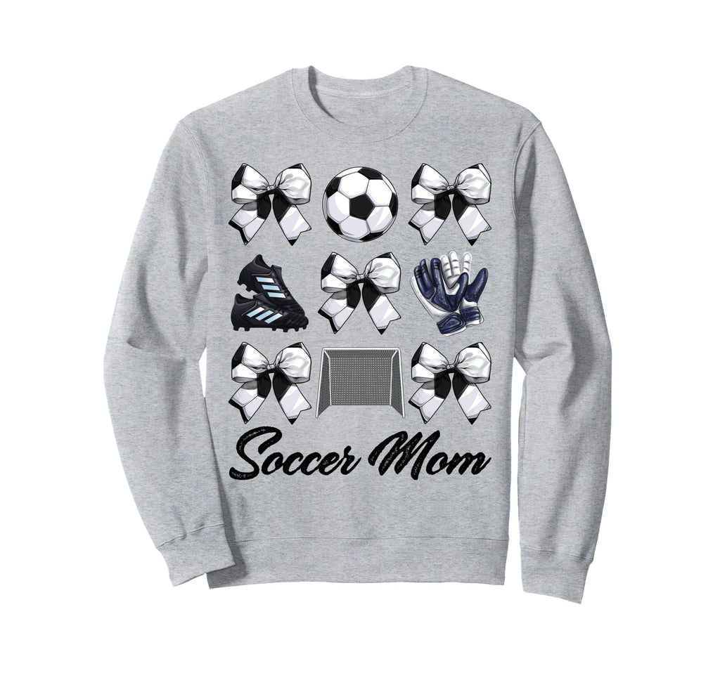 Soccer Mama Bow Soccer Mom Mommy Mothers Sweatshirt - Graphic Print Unisex