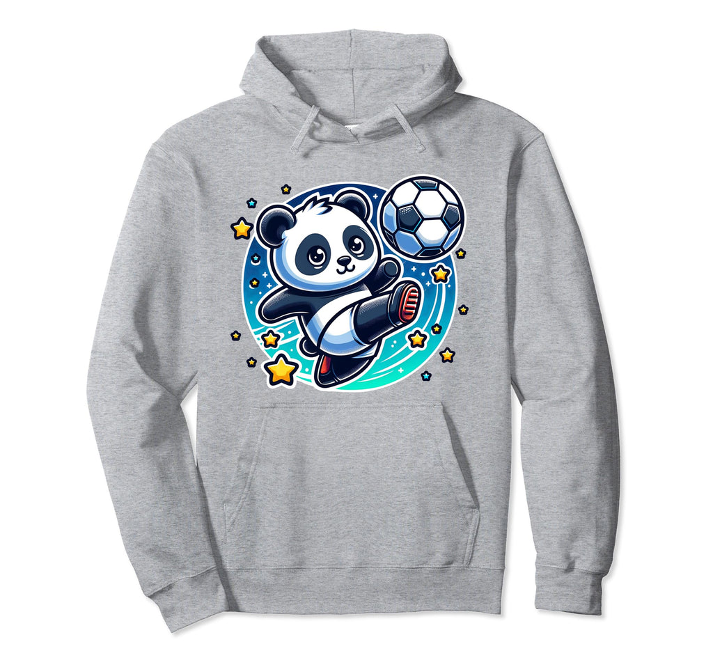 Soccer Player Panda Kicking Soccer Ball Hoodie - Trendy Graphic Unisex