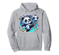 Soccer Player Panda Kicking Soccer Ball Hoodie - Trendy Graphic Unisex