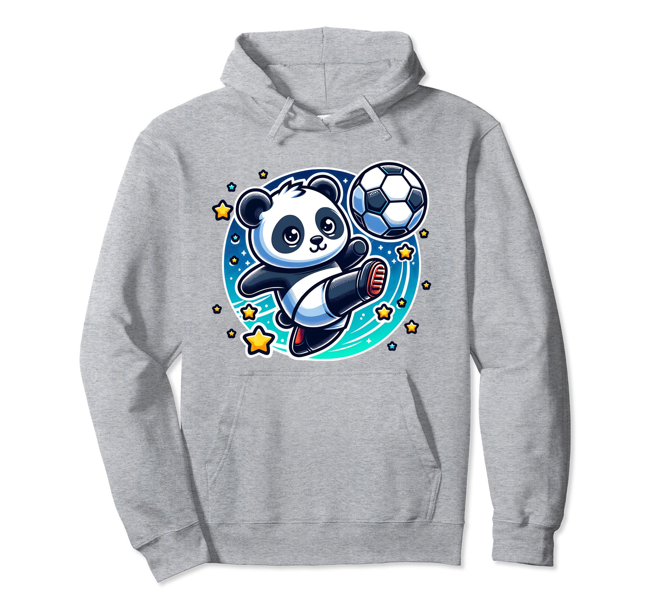 Soccer Player Panda Kicking Soccer Ball Hoodie - Trendy Graphic Unisex