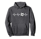 Heartbeat Soccer Hoodie - Graphic Print Men Women