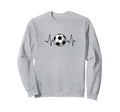 Football Heartbeat Soccer Lover Sweatshirt - Casual Everyday Wear Men Women