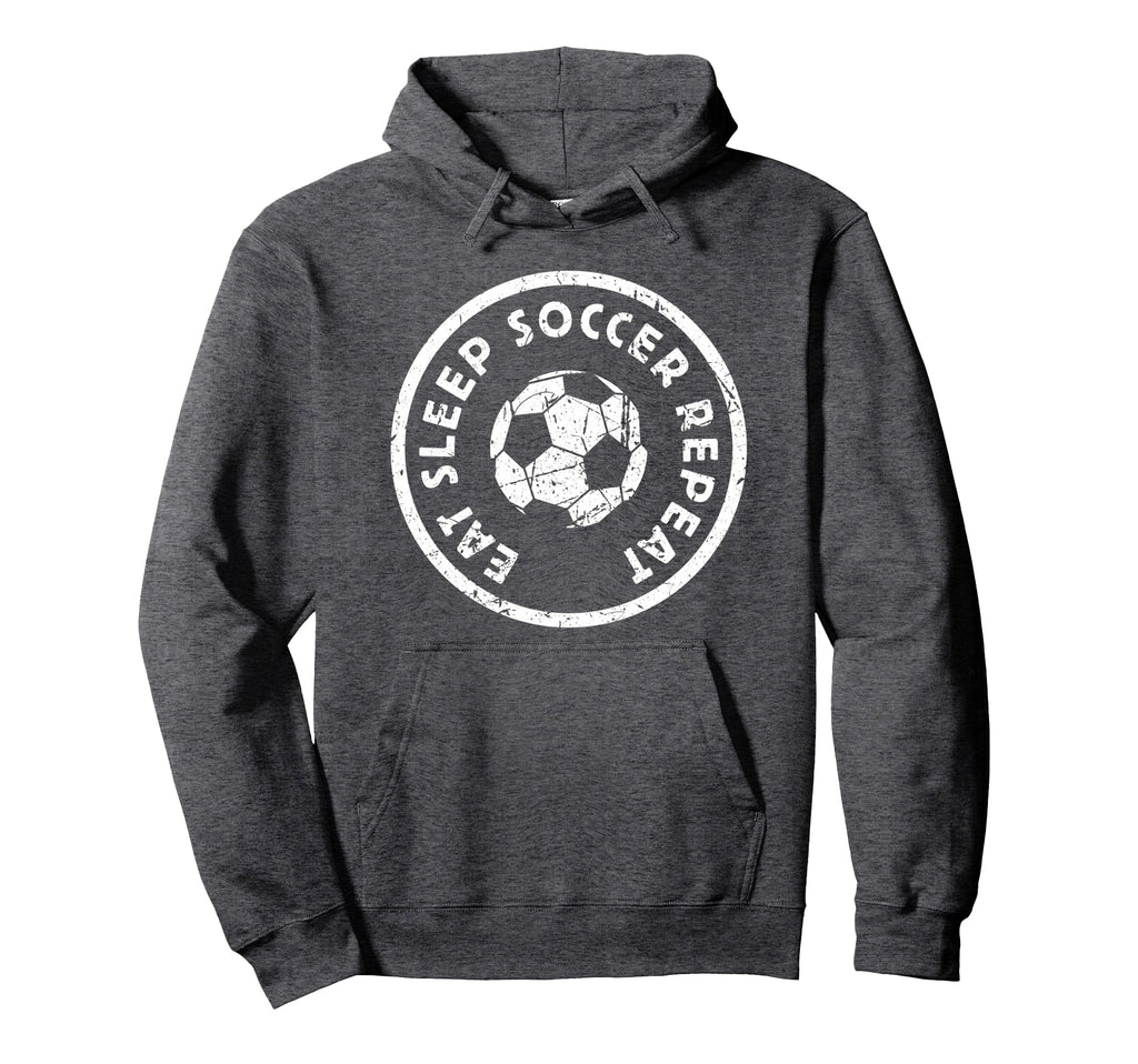 Eat Sleep Soccer Repeat Player Athlete Hoodie - Fun Novelty Design Unisex
