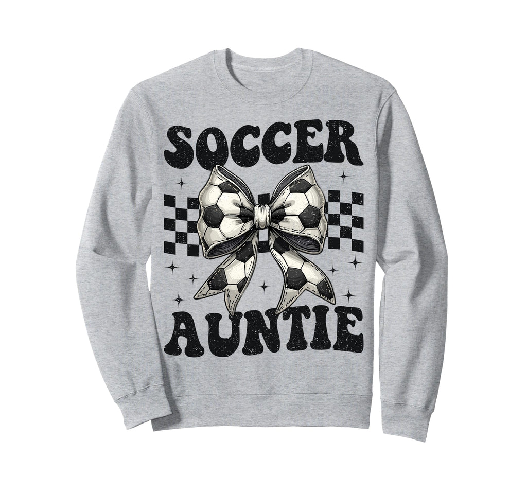 Soccer Auntie Funny Coquette Bow Sweatshirt - Minimalist Print Men Women
