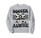 Soccer Auntie Funny Coquette Bow Sweatshirt - Minimalist Print Men Women