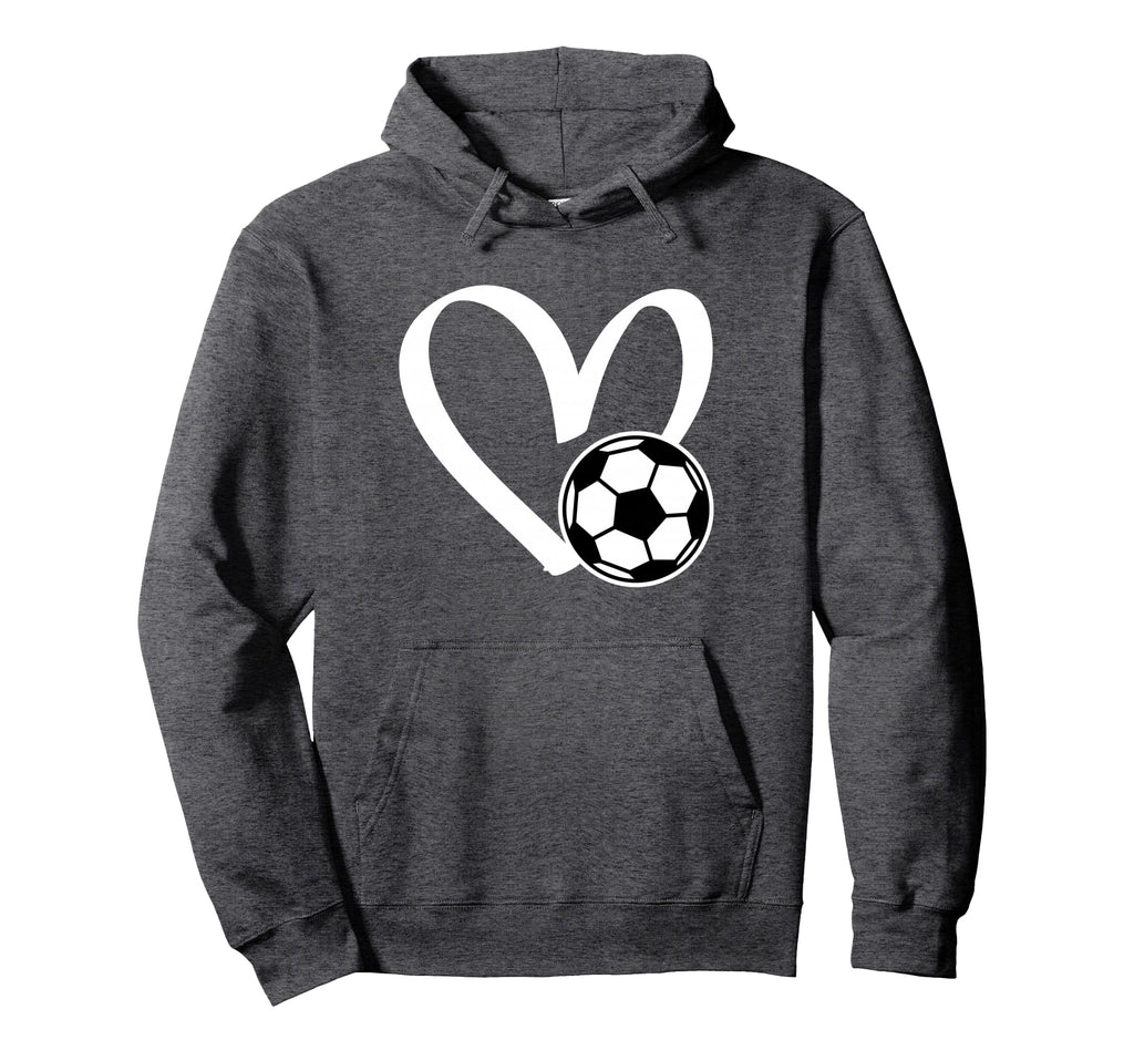 Soccer Ball Heart Hoodie - Graphic Print Unisex