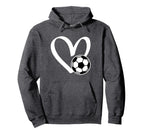 Soccer Ball Heart Hoodie - Graphic Print Unisex