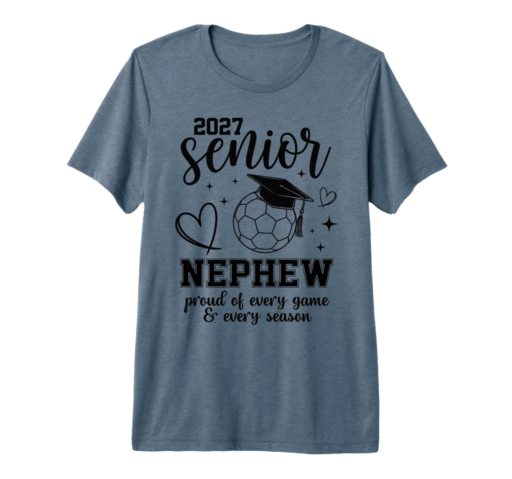 2027 Senior Soccer Nephew Proud T-Shirt - Minimalist Print Men Women