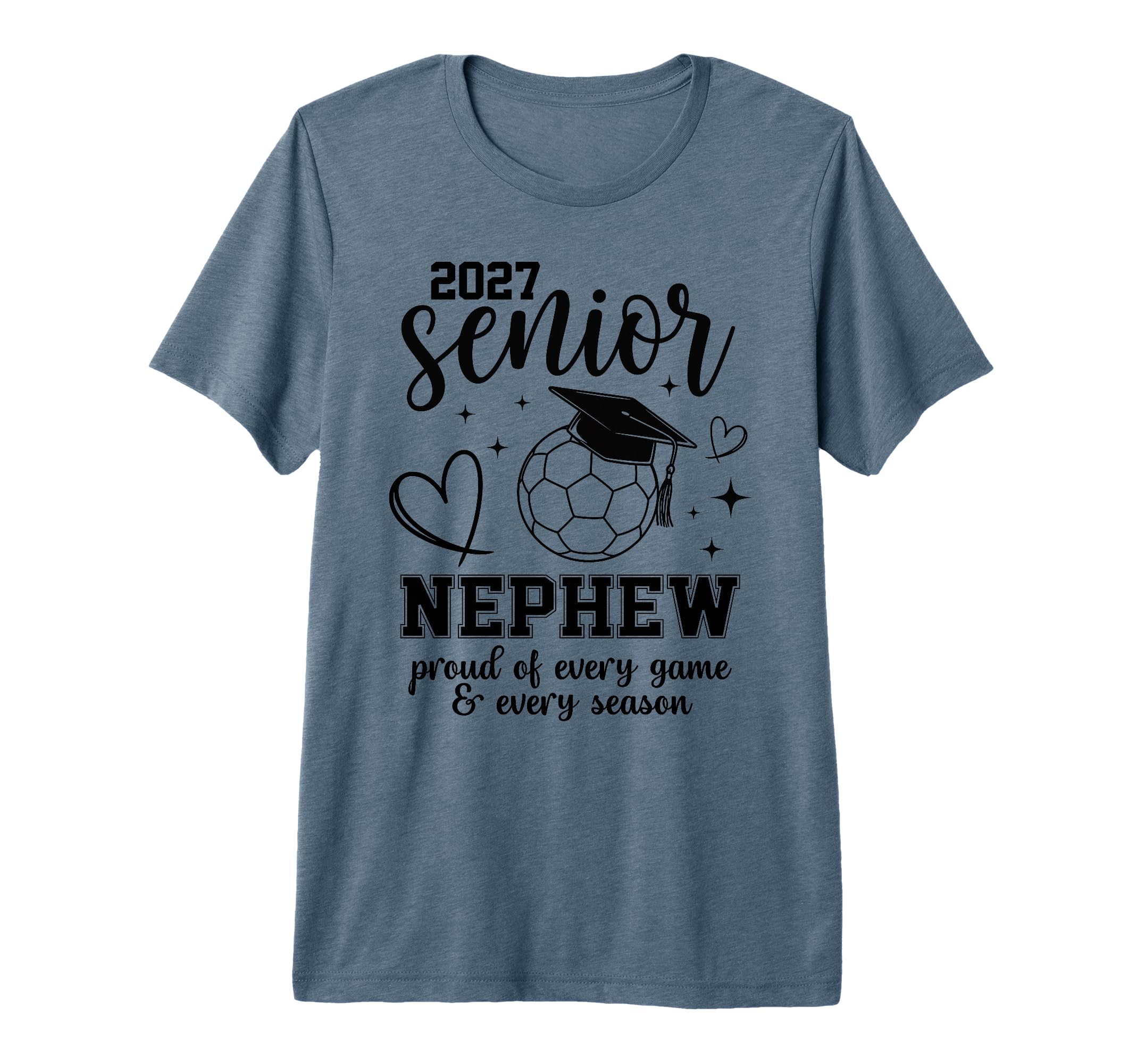 2027 Senior Soccer Nephew Proud T-Shirt - Minimalist Print Men Women