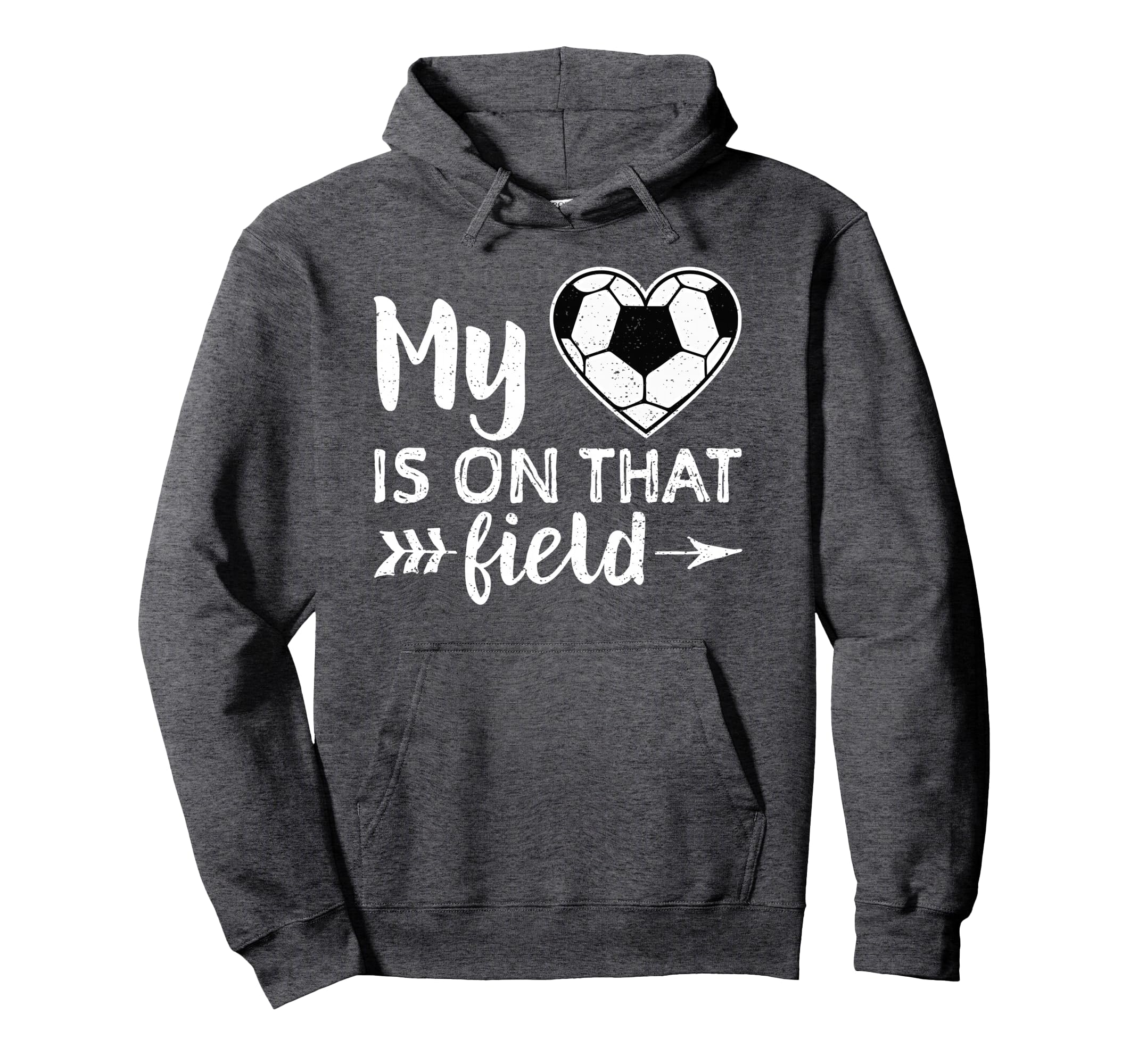 My Heart Is That Field Soccer Soccer Hoodie - Fun Novelty Design Unisex