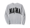 Mama Lightning Bolt Checkered Sweatshirt - Aesthetic Graphic Unisex