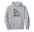 Soccer Player Eat Sleep Soccer Repeat Hoodie - Novelty Apparel for Adults