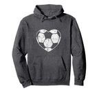 Soccer Ball Heart Mom Fan Parent Hoodie - Unique Graphic for Adults