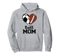Ball Mom Funny Soccer Football Player Mom Hoodie - Minimalist Print Unisex