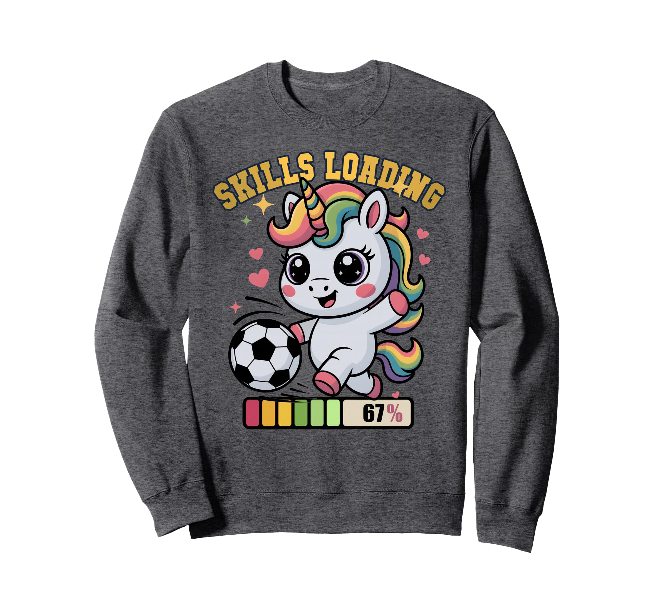Skills Loading Soccer Unicorn Playing Sweatshirt - Unique Graphic Unisex
