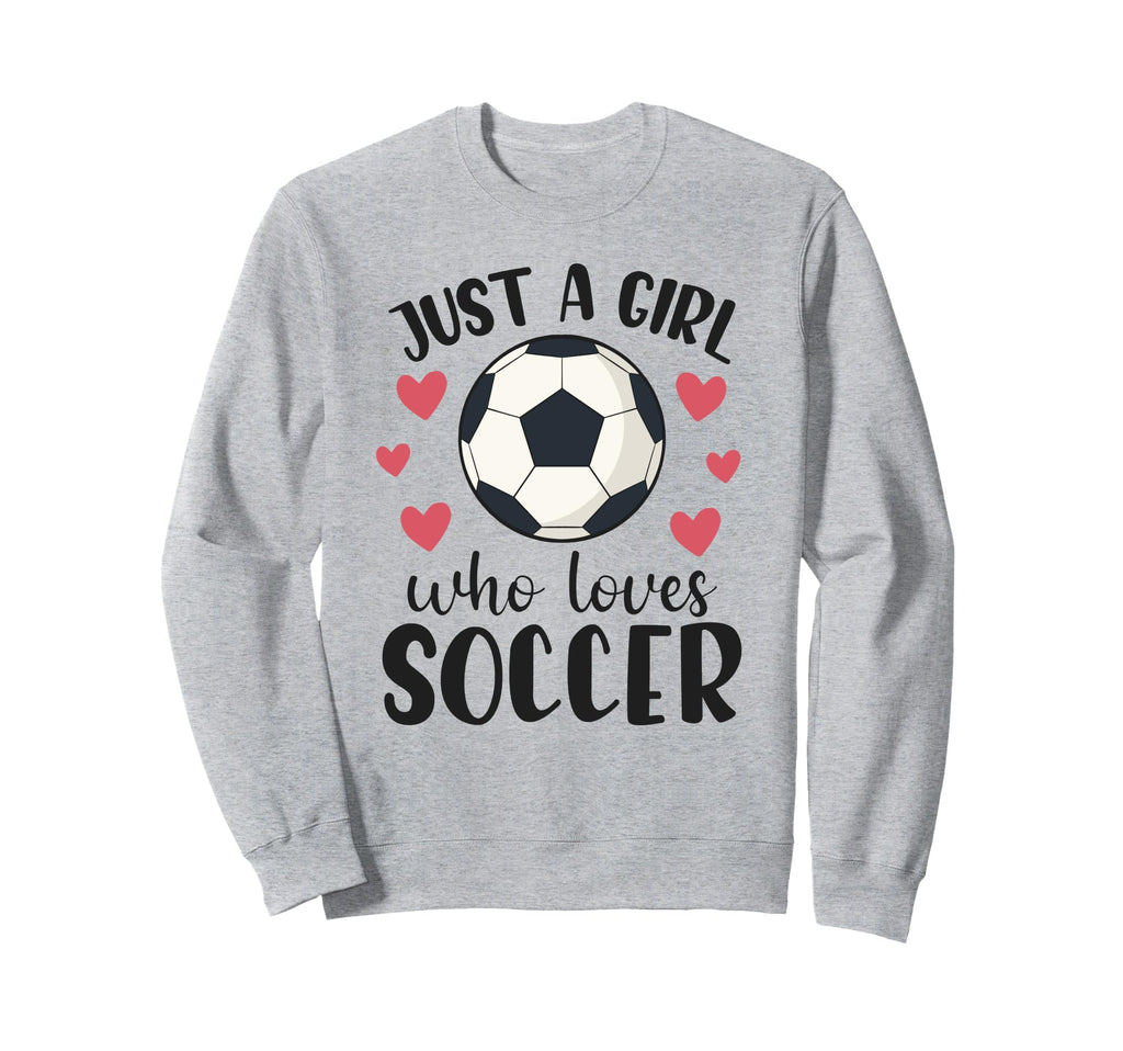 Just Who Loves Soccer Female Player Sweatshirt - Unique Graphic for Adults